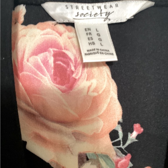 Streetwear Society | size: L | Black Floral Bomber Jacket - Picture 6 of 11